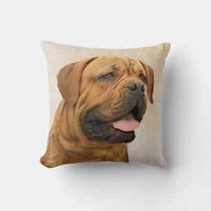 Dogue de Bordeaux Painting - Cute Original Dog Art Cushion