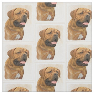 Dogue de Bordeaux Painting - Cute Original Dog Art Fabric