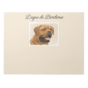 Dogue de Bordeaux Painting - Cute Original Dog Art Notepad