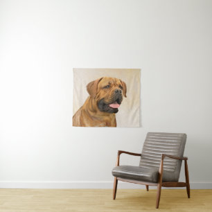 Dogue de Bordeaux Painting - Cute Original Dog Art Tapestry