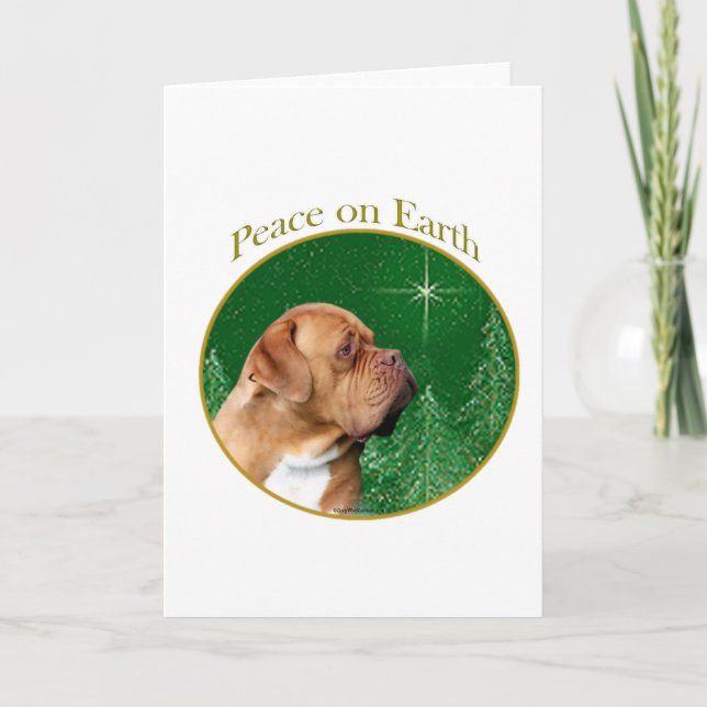 Dogue de Bordeaux Peace Holiday Card (Front)