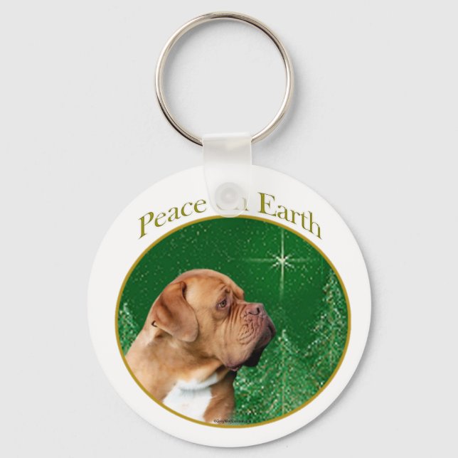 Dogue de Bordeaux Peace Key Ring (Front)