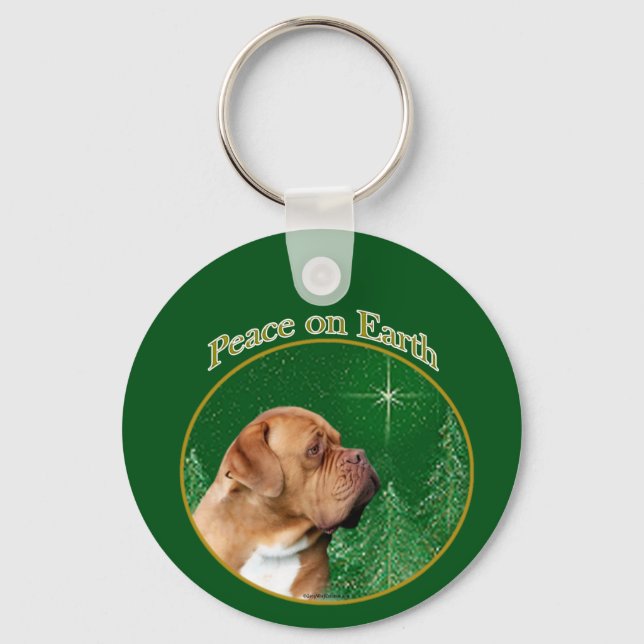 Dogue de Bordeaux Peace Key Ring (Front)