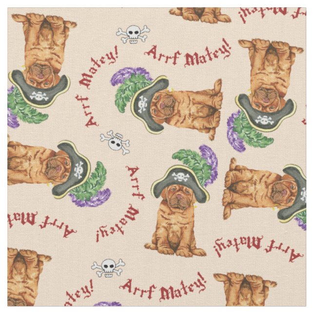Dogue de Bordeaux Pirate Fabric (Close Up)