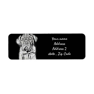 Dogue de Bordeaux puppy address labels