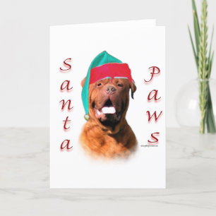 Dogue de Bordeaux Santa Paws Holiday Card
