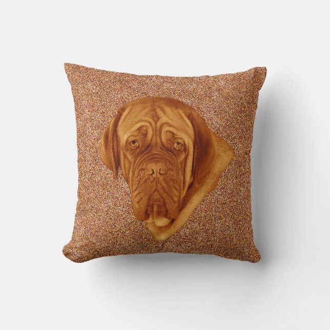 Dogue De Bordeaux Sooky Face Dog,  Cushion (Front)