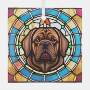 Dogue de Bordeaux "Stained Glass"  Glass Tree Decoration