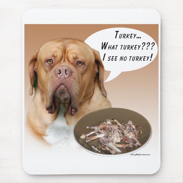 Dogue de Bordeaux Turkey Mouse Pad (Front)