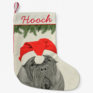 Dogue de Bordeaux Vintage Style Small Christmas Stocking