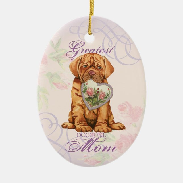 Dogue Heart Mum Ceramic Ornament (Front)