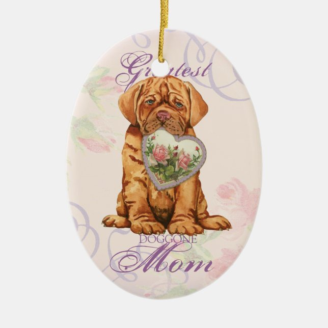 Dogue Heart Mum Ceramic Ornament (Front)