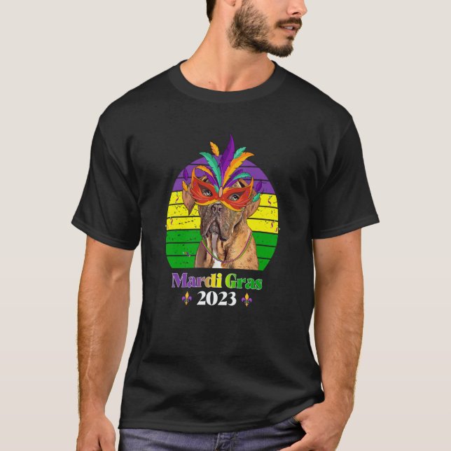 Dogues de Bordeaux Party Dog Mardi Gras 2023 T-Shirt (Front)