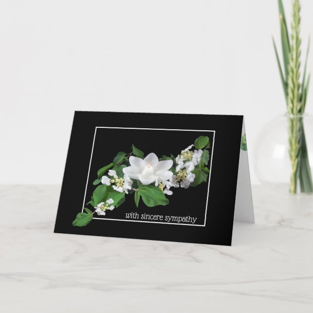 Dogwood and Lotus Candle Sympathy Card (Front)