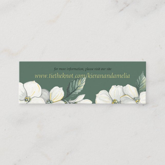 Dogwood Blooms Wedding Website Card (Front)