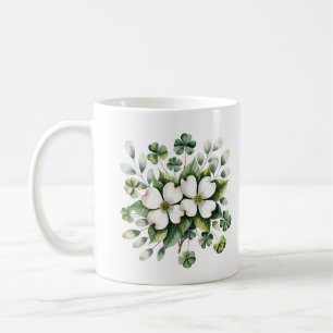 Dogwood Blossoms and Clover Leaves Arrangement Coffee Mug