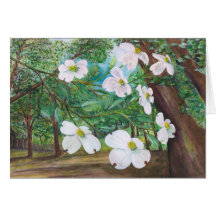 Dogwood Canopy Watercolor and Acrylic Painting