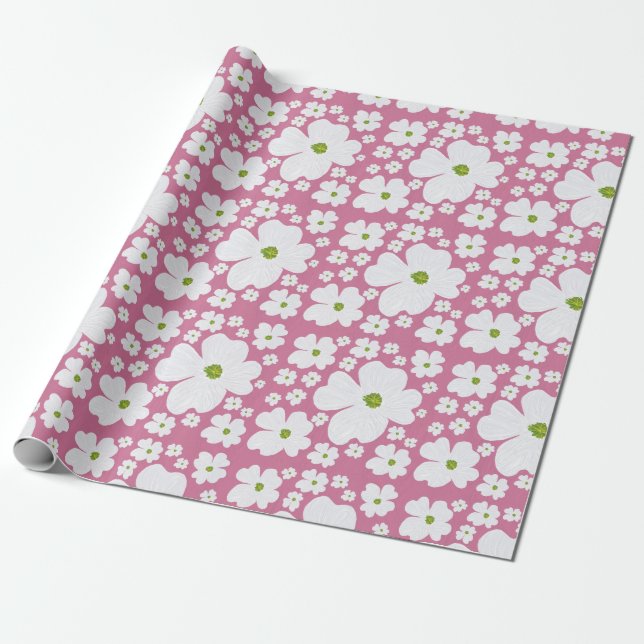 Dogwood Design Wrapping Paper (Unrolled)