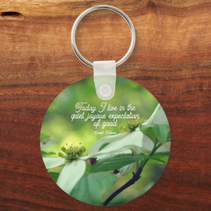 Dogwood Flower Goodness Inspirational Quote  Key Ring