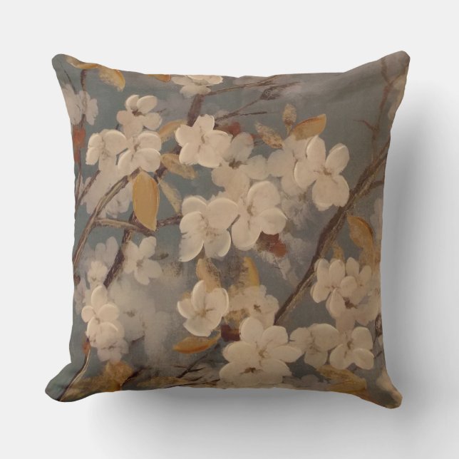 Dogwood Flower Painting Cushion (Front)