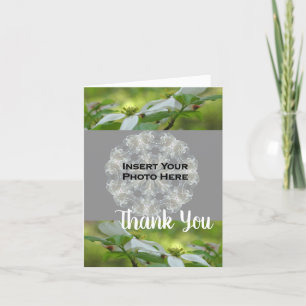 Dogwood Flower Personalised Wedding Photo Thank You Card
