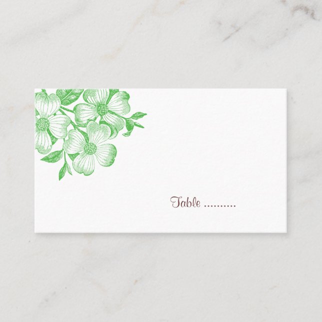 Dogwood Flower Place Card (Front)