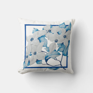 Dogwood Flowers on a Throw Pillow