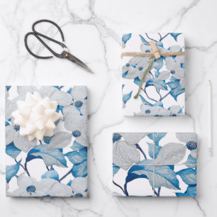 Dogwood Flowers on a Wrapping Paper Set 