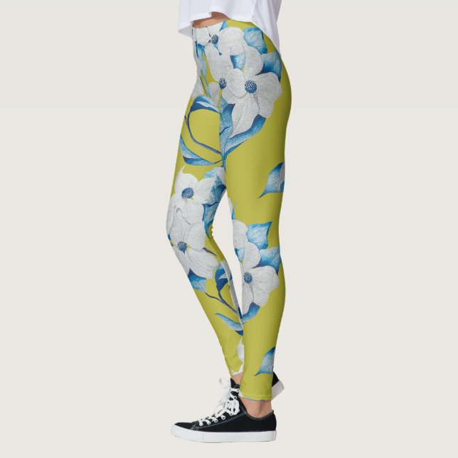 Dogwood Flowers on Leggings (Left)