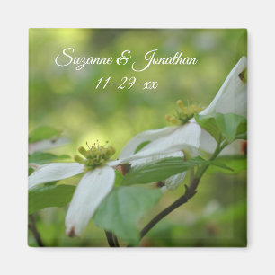 Dogwood Flowers Personalized Wedding Magnet