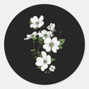 Dogwood Flowers Spring Classic Round Sticker