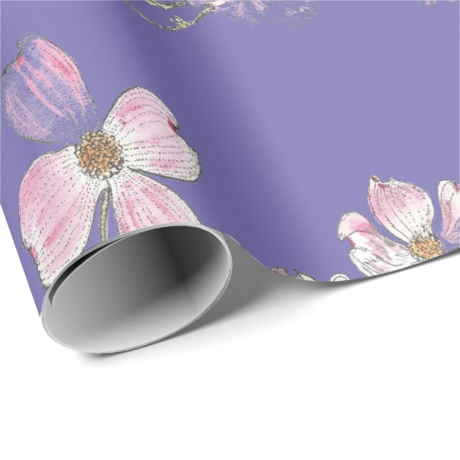 Dogwood Pattern on Wrapping Paper (Roll Corner)