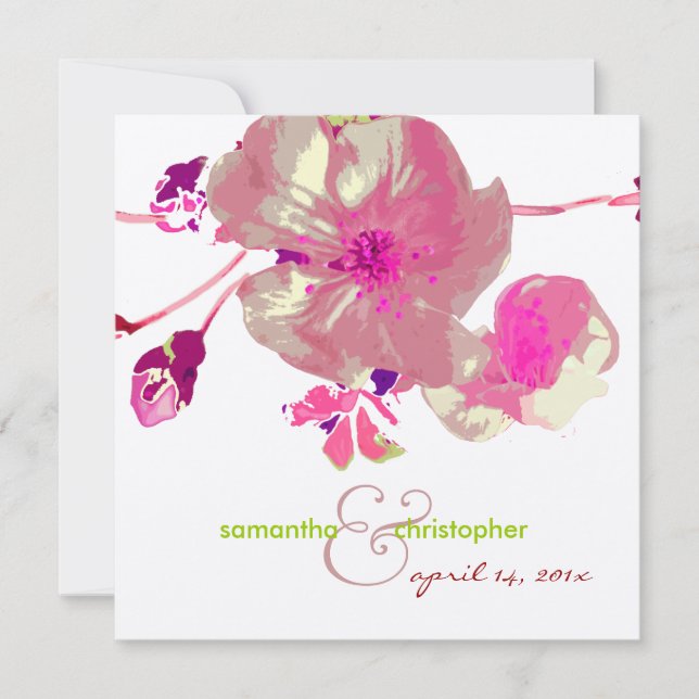 Dogwood/pink/mauve/wedding Invitations (Front)