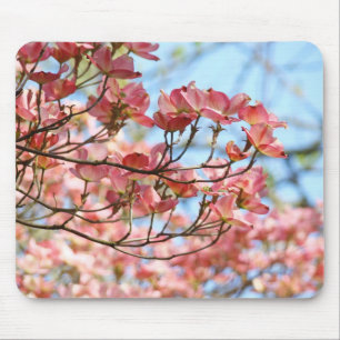 Dogwood Pink Tree Flowers mousepad Blue Sky