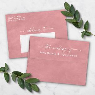 Dogwood Pink Watercolor A7 5x7 Wedding Invitation Envelope