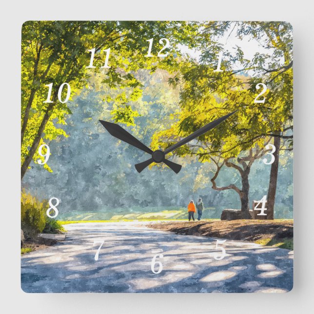 Dogwood Stroll Painterly Wall Clock (Front)