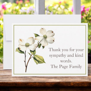 Dogwood Sympathy Thank You Notecard 