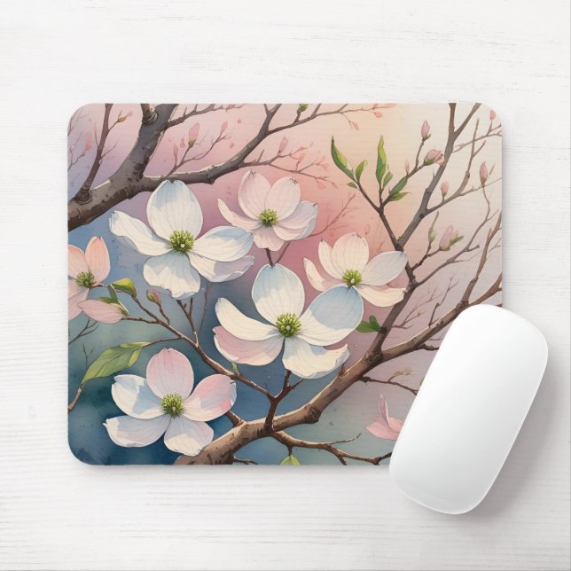 Dogwood Tree Mouse Pad (With Mouse)