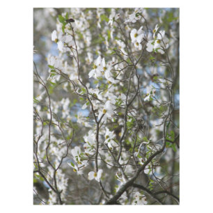 Dogwood Tree White Flower Blossoms Tablecloth