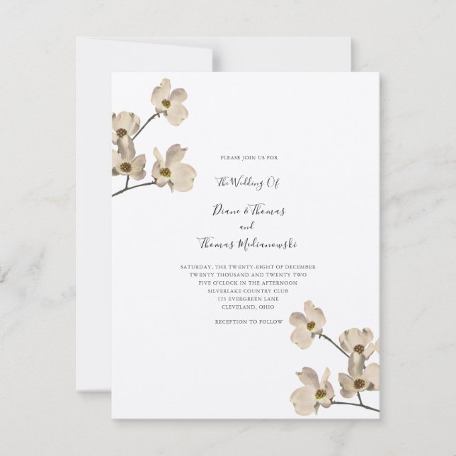 Dogwood Wedding Invitation (Front)