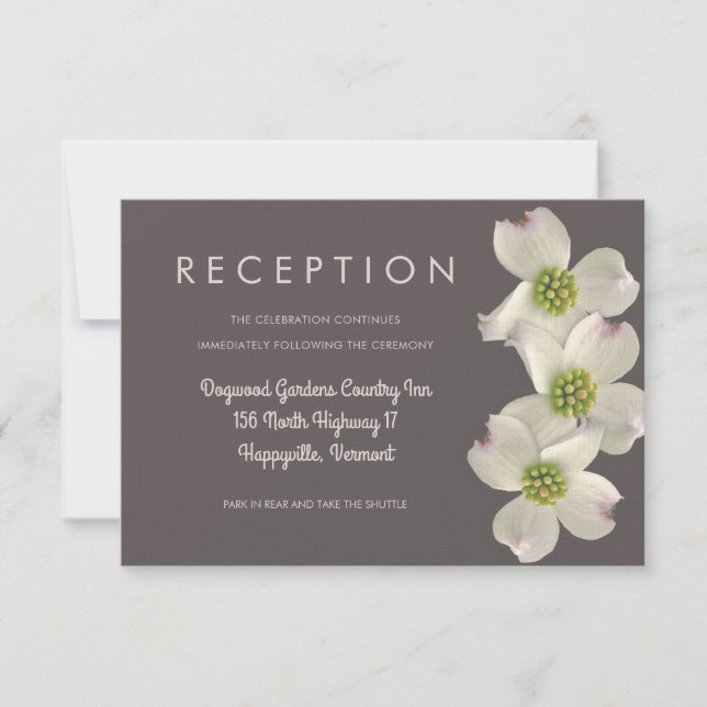 Dogwood Wedding Reception Enclosure Card (Front)