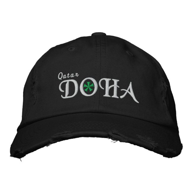Doha City - Qatar Embroidered Hat (Front)
