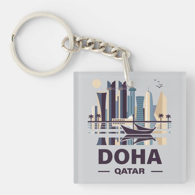 Doha Qatar Arabia Peninsula Key Ring (Front)