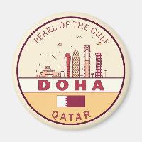 Doha Qatar City Skyline Emblem