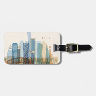 Doha, Qatar   City Skyline Luggage Tag