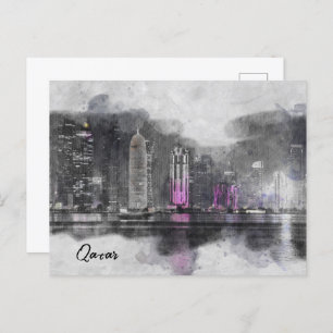 Doha Qatar  City Skyline Postcard