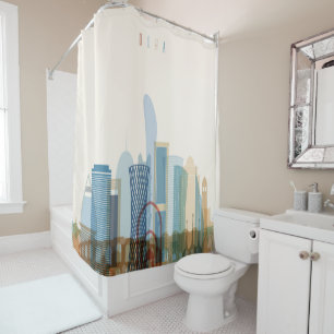 Doha, Qatar City Skyline Shower Curtain