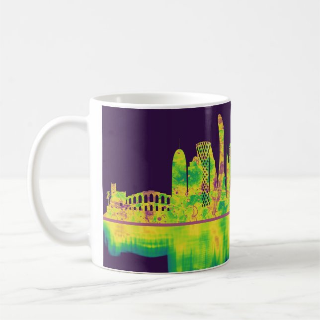 Doha Qatar Skyline Coffee Mug (Left)