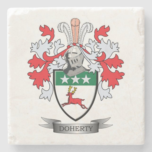 Doherty Coat of Arms Stone Coaster (Front)