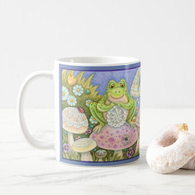 Doilies Make A Hoppy Home FROG MUG *Customise (With Donut)